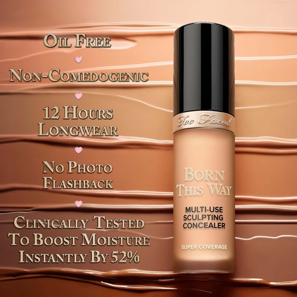 Too Faced Born This Way Super Coverage Concealer Warm Beige Full Size - New - Picture 8 of 10